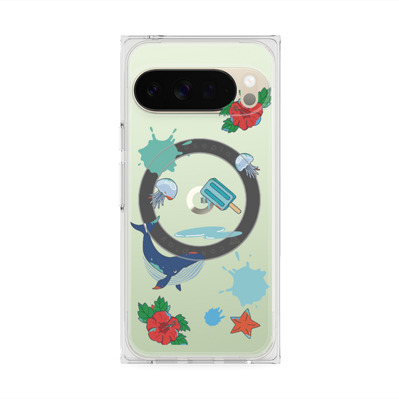 Premium Square Case with Pixelsnap［ DRAWING PAPER Blue ］