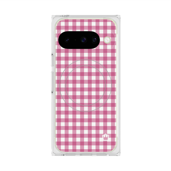 Premium Square Case with Pixelsnap［ Checkered Pink ］