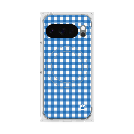 Premium Square Case with Pixelsnap［ Checkered Blue ］