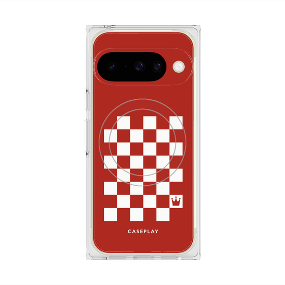 Premium Square Case with Pixelsnap［ Racing Checkered Flag Red ］