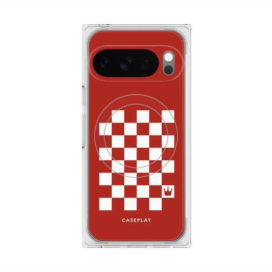 Premium Square Case with Pixelsnap［ Racing Checkered Flag Red ］