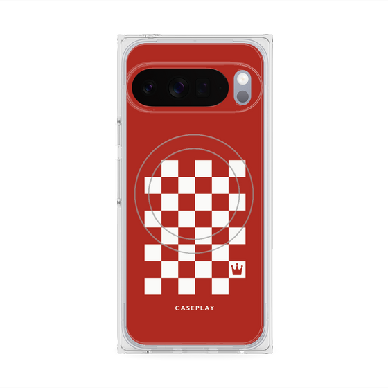 Premium Square Case with Pixelsnap［ Racing Checkered Flag Red ］