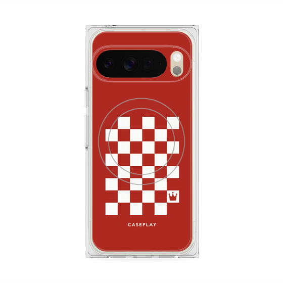 Premium Square Case with Pixelsnap［ Racing Checkered Flag Red ］