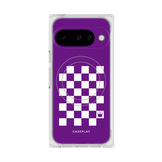 Premium Square Case with Pixelsnap［ Racing Checkered Flag Purple ］