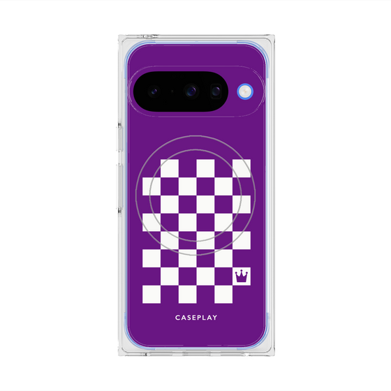 Premium Square Case with Pixelsnap［ Racing Checkered Flag Purple ］