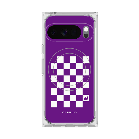 Premium Square Case with Pixelsnap［ Racing Checkered Flag Purple ］
