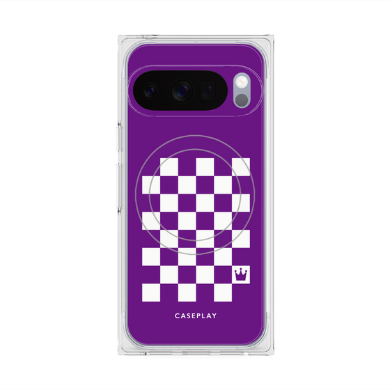 Premium Square Case with Pixelsnap［ Racing Checkered Flag Purple ］