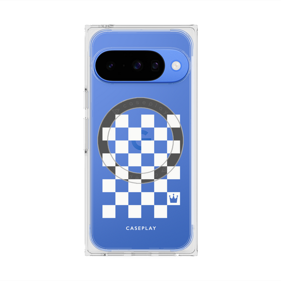Premium Square Case with Pixelsnap［ Racing Checkered Flag White ］