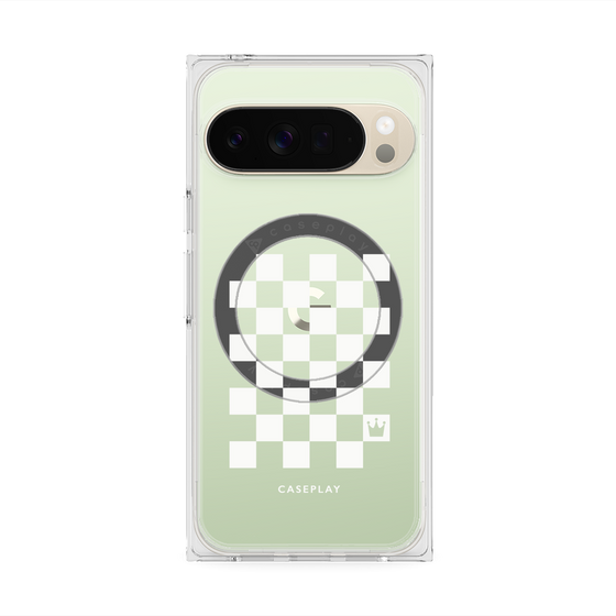 Premium Square Case with Pixelsnap［ Racing Checkered Flag White ］