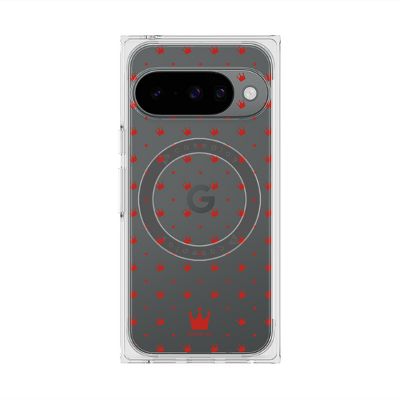 Premium Square Case with Pixelsnap［ CASEPLAY Crown Dots Red ］