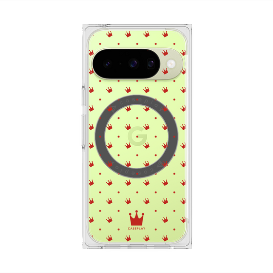 Premium Square Case with Pixelsnap［ CASEPLAY Crown Dots Red ］