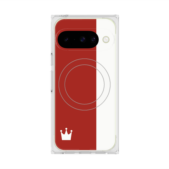 Premium Square Case with Pixelsnap［ CASEPLAY Bi-Colors Red & White ］