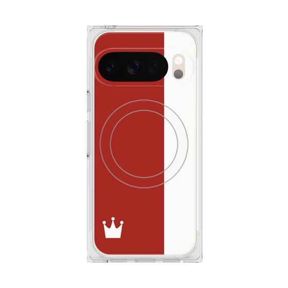 Premium Square Case with Pixelsnap［ CASEPLAY Bi-Colors Red & White ］