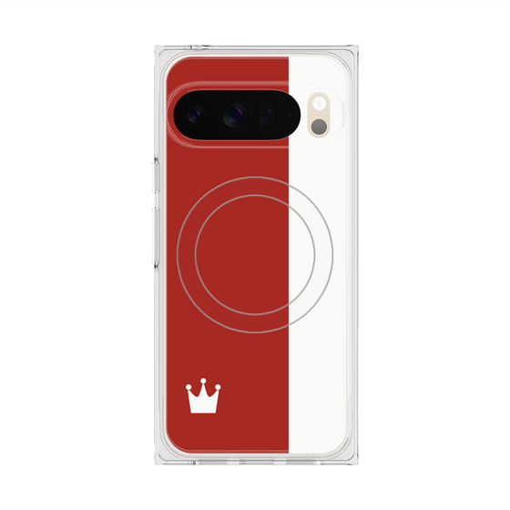 Premium Square Case with Pixelsnap［ CASEPLAY Bi-Colors Red & White ］