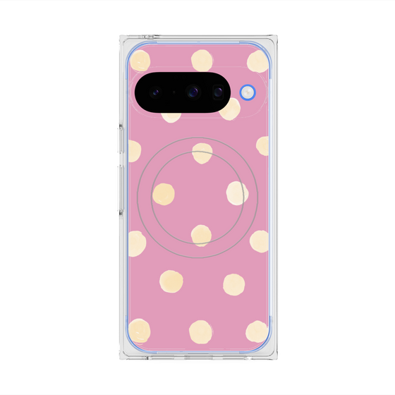 Premium Square Case with Pixelsnap［ Watercolor Dots Retro Color - Pink ］