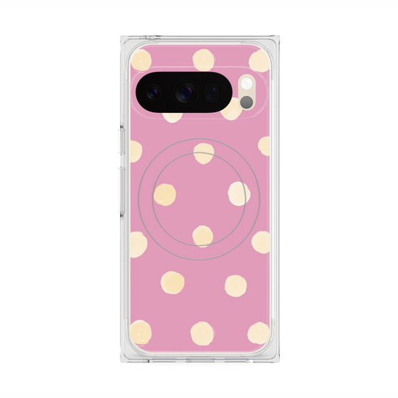 Premium Square Case with Pixelsnap［ Watercolor Dots Retro Color - Pink ］