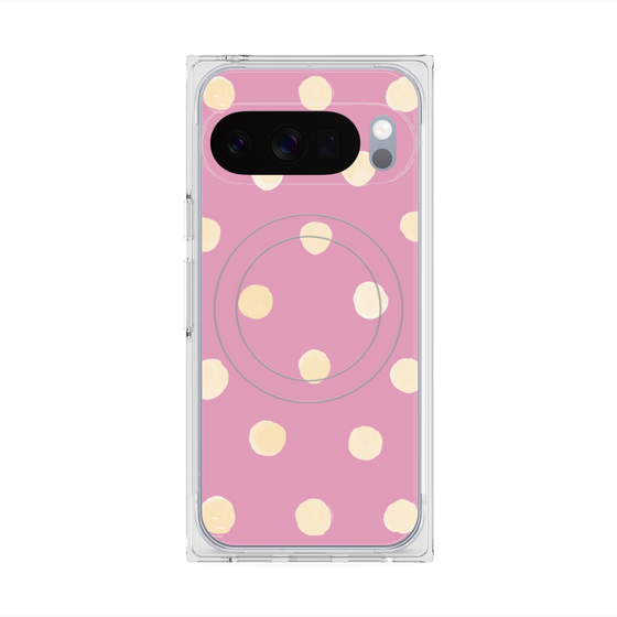 Premium Square Case with Pixelsnap［ Watercolor Dots Retro Color - Pink ］