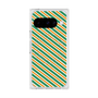 Premium Square Case with Pixelsnap［ Small Stripe - Green × Orange ］