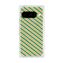 Premium Square Case with Pixelsnap［ Small Stripe - Green × Orange ］