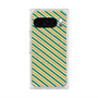 Premium Square Case with Pixelsnap［ Small Stripe - Green × Orange ］