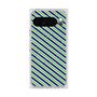 Premium Square Case with Pixelsnap［ Small Stripe - Navy × Green ］
