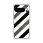 Premium Square Case with Pixelsnap［ Big Stripe - Black × Gray ］