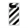 Premium Square Case with Pixelsnap［ Big Stripe - Black × Gray ］
