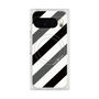 Premium Square Case with Pixelsnap［ Big Stripe - Black × Gray ］