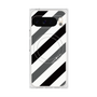 Premium Square Case with Pixelsnap［ Big Stripe - Black × Gray ］