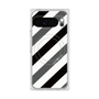 Premium Square Case with Pixelsnap［ Big Stripe - Black × Gray ］