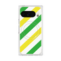 Premium Square Case with Pixelsnap［ Big Stripe - Green × Yellow ］