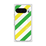 Premium Square Case with Pixelsnap［ Big Stripe - Green × Yellow ］