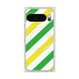 Premium Square Case with Pixelsnap［ Big Stripe - Green × Yellow ］