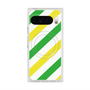 Premium Square Case with Pixelsnap［ Big Stripe - Green × Yellow ］