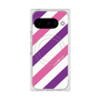 Premium Square Case with Pixelsnap［ Big Stripe - Purple × Pink ］