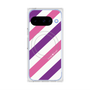 Premium Square Case with Pixelsnap［ Big Stripe - Purple × Pink ］
