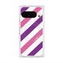 Premium Square Case with Pixelsnap［ Big Stripe - Purple × Pink ］