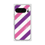 Premium Square Case with Pixelsnap［ Big Stripe - Purple × Pink ］