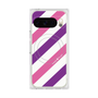 Premium Square Case with Pixelsnap［ Big Stripe - Purple × Pink ］
