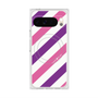 Premium Square Case with Pixelsnap［ Big Stripe - Purple × Pink ］