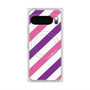 Premium Square Case with Pixelsnap［ Big Stripe - Purple × Pink ］