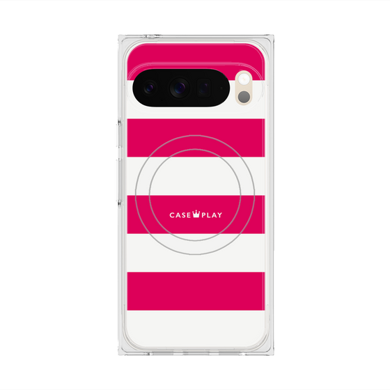 Premium Square Case with Pixelsnap［ Big Border - Pink ］