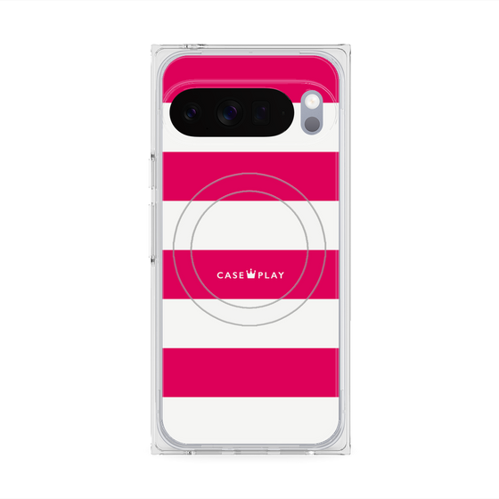 Premium Square Case with Pixelsnap［ Big Border - Pink ］