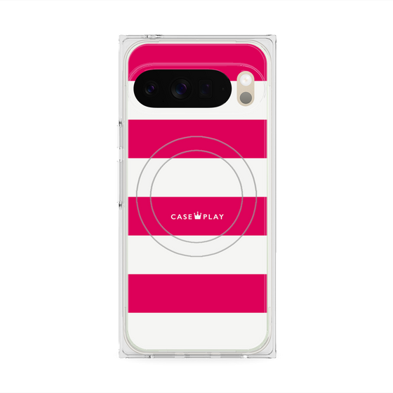 Premium Square Case with Pixelsnap［ Big Border - Pink ］