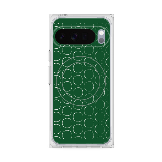 Premium Square Case with Pixelsnap［ Dot Circle - Green ］