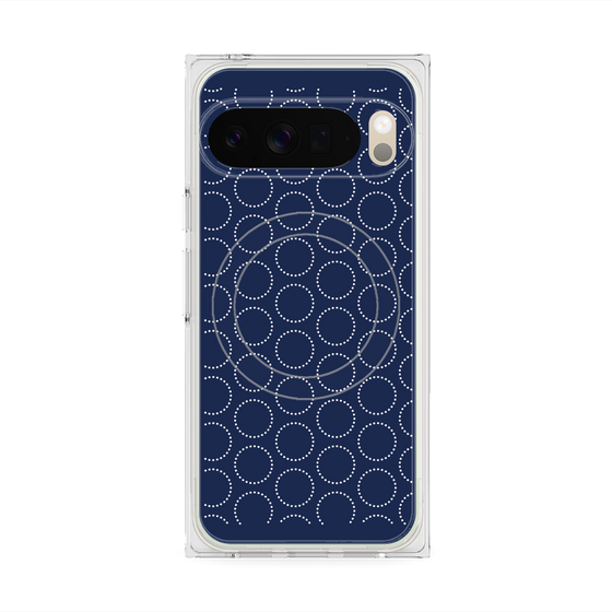 Premium Square Case with Pixelsnap［ Dot Circle - Navy ］