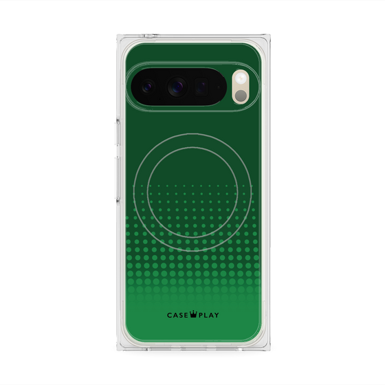 Premium Square Case with Pixelsnap［ Dot Gradation - Green ］