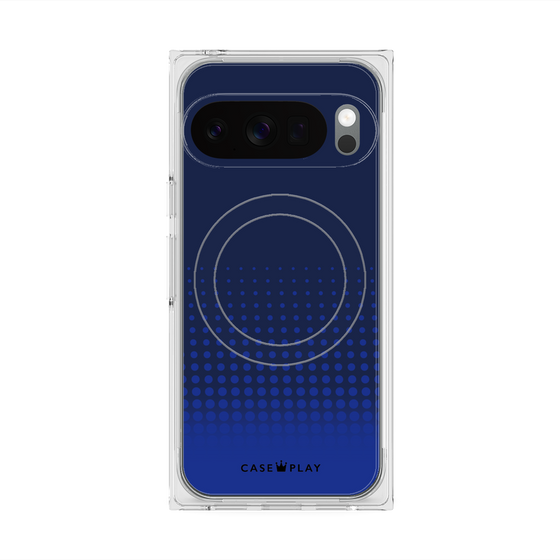 Premium Square Case with Pixelsnap［ Dot Gradation - Blue ］