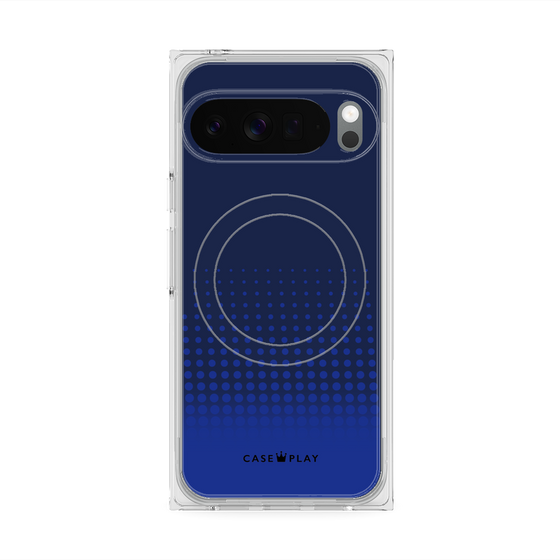 Premium Square Case with Pixelsnap［ Dot Gradation - Blue ］