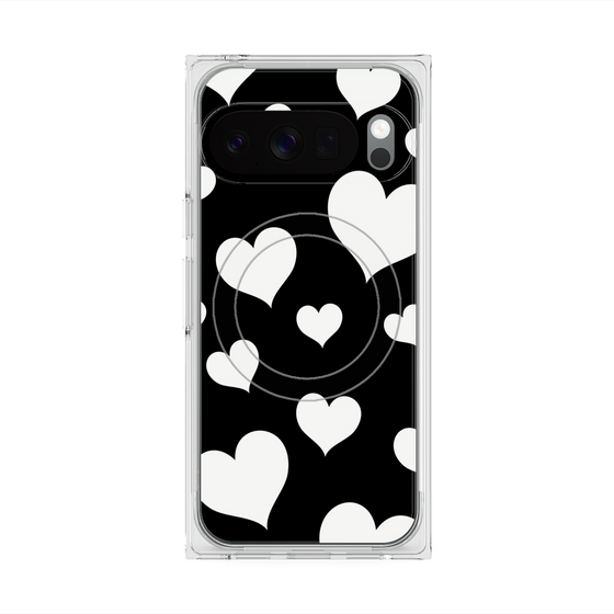 Premium Square Case with Pixelsnap［ Dot Hearts - Black ］